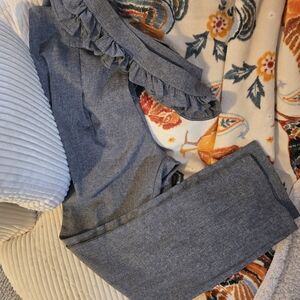 Gray Ruffled Sleeve Top